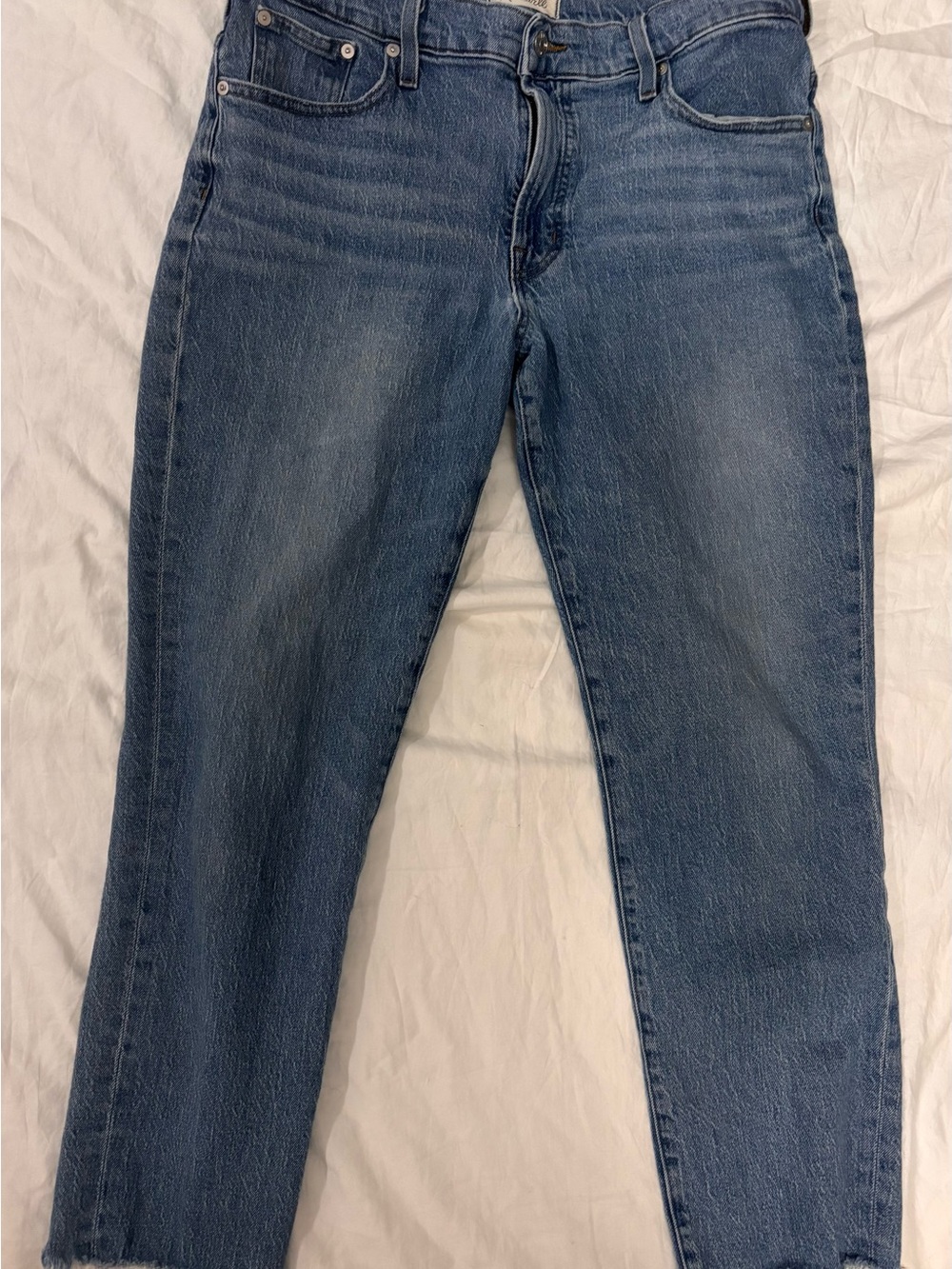Madewell Women's Straight-Leg Midwash Denim Jeans